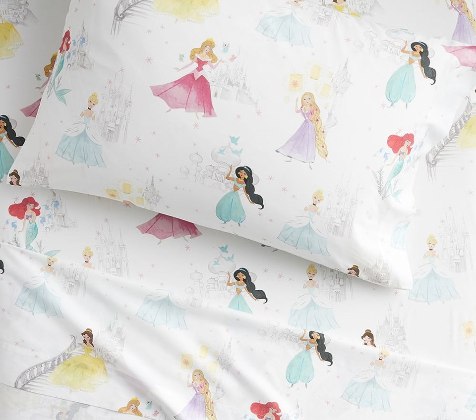 Organic Disney ® Princess Castles Sheet Set & Pillowcase Pottery Barn